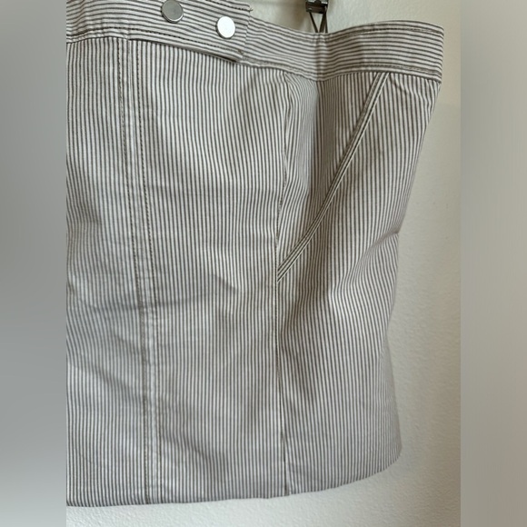 ZARA~‎ Women’s Pinstriped Edgy Corset Tube Top Tan and White Striped Size XXL - Picture 4 of 10